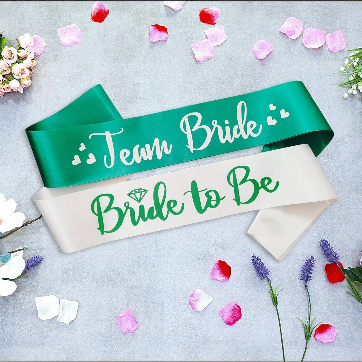 7 Pack Bachelorette Sashes Green, 1 White Bride to Be Sash and 6 Team Bride Sashes Bridal Shower Sash Fun Bridesmaid Sashes for Bachelorette Wedding Party