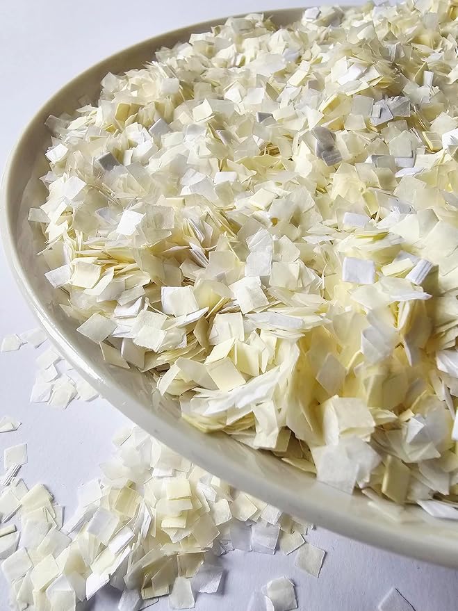 White Cream Ivory Wedding Confetti Biodegradable Eco Environmentally Friendly Tissue Paper Flower Basket Aisle Decorations Decor InsideMyNest (75g/1 litre)