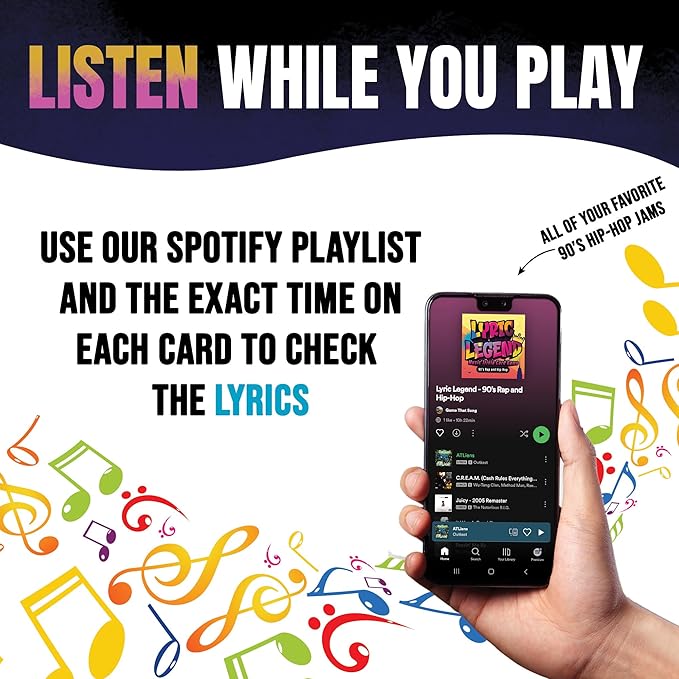 Lyric Legend 90s Hip-Hop and Rap Music Trivia Game Collection – Expandable Multi-Deck Finish The Lyrics Party Game Set for Game Night, Families & Groups - 3 Games in One Box!