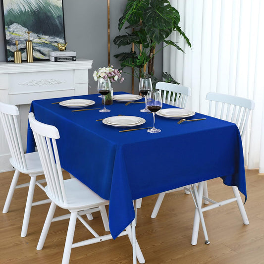 FOLINS&HOME Royal Blue Rectangle Tablecloth 60 x 120 Wrinkle Free Waterproof Polyester Table Cloths, Spillproof Heavy Duty and Washable Table Cover for Party Banquet Indoor Outdoor-Oblong/Rectangular