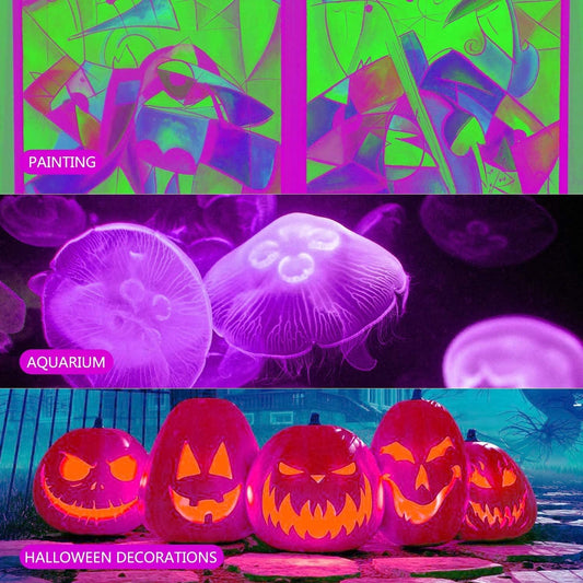 Black Lights HWay 200W LED Black Purple Lights Flood Light with Plug(6ft Cable) for Blacklight Party, Stage Lighting, Aquarium, Body Paint, Fluorescent Poster, Neon Glow in The Dark Night