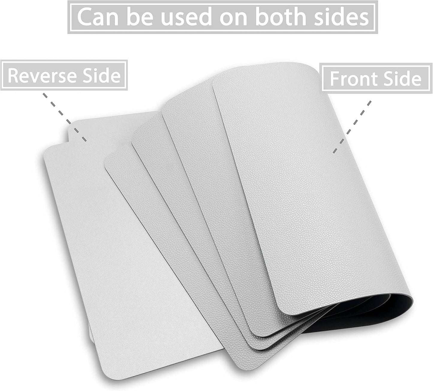 Wipeable Placemats Leather Table Mats Waterproof Heat-Resistant Easy to Clean for Dining Table Set Kitchen Table (6, Slate Grey)