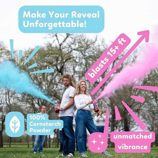 Blue Baby Gender Reveal Fire Extinguisher Smoke Bombs Powder Cannon Gold | 1 Blue | Fireworks Alternative | Biodegradable | Decorations for Photoshoots, Celebrations, Parties | TUR Party Supplies