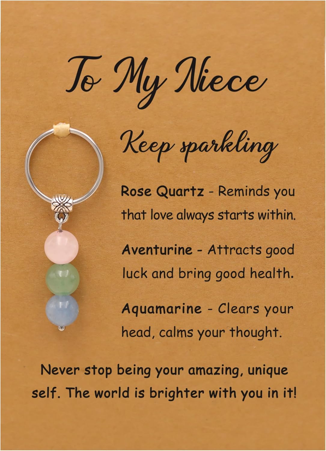 PRCOLUX Natural Healing Crystal Keychain Gifts for Women, Best Friend, Mom, Aunt, Wife Birthday Christmas Graduation Gifts