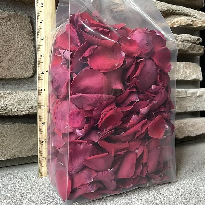 Rose Petals for Wedding Decoration, Bridal Toss, and Aisles, 10 cups, Freeze Dried, Use within 1 month (Red)