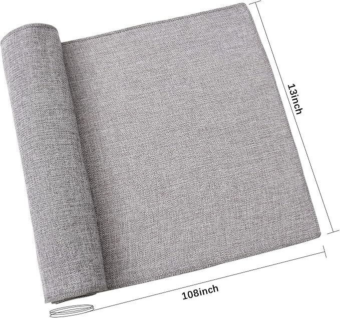 B-COOL Burlap Table Runner Gray Wedding Table Runners Roll Jute Fabric for Boho Crafts Holiday Farmhouse Dining Room Decor 2 Packs 13x108 Inch