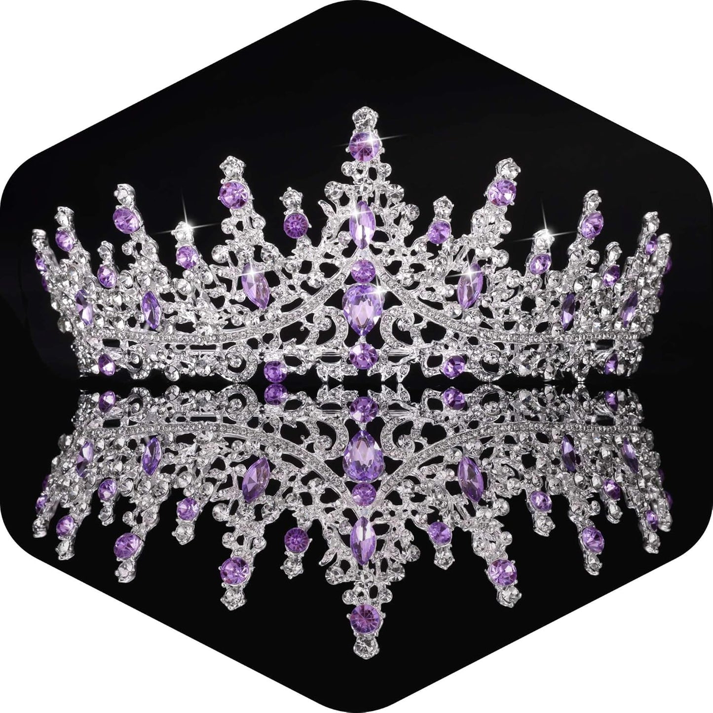 Kamirola Crystal Crowns and Tiaras Headband for Girl or Women Birthday Party Wedding Prom Bridal Halloween Christmas （TR19）