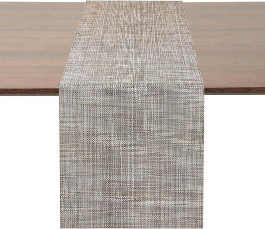 Myir JUN Table Runner, Vinyl Table Runner Indoor 55 Inch Long Arbitrarily Cropped Runner for Table Heatproof for Home Party (Caramel, 12 x 55 inch)
