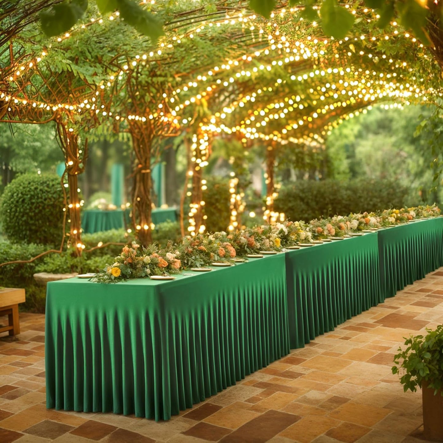Besutolife 2 Pack Emerald Green Spandex Tablecloth for 6ft Rectangle Tables Fitted Table Cloth Stretch Table Covers Skirt 6ft Rectangular Tablecloths for Banquet Parties Wedding Decorations