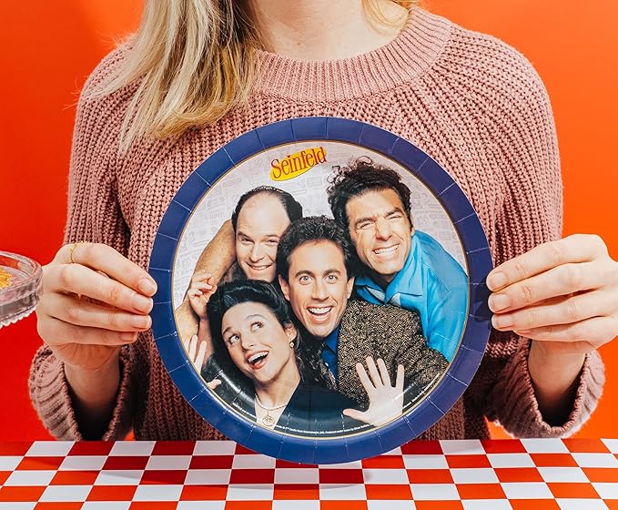 Silver Buffalo Seinfeld TV Series 60 Pack Partyware Disposable Paper Plates, Napkins, and Cups