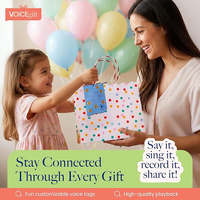 VOICEGIFT 60-Second Audio Recorders for Gift, Back to School Voice Recordable GiftTags for Teachers & Students | Multicolor | 4 Pack