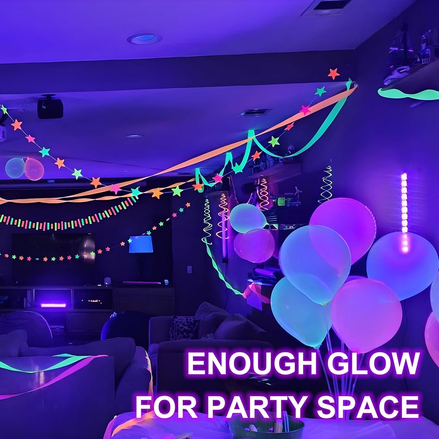 3 Pack 40W LED Black Light Bar, Black Lights Light Up 1500ft² with Switch+Plug+6ft Cord, for Glow Party Supply, Halloween, Bedroom, Body Paint, Fluorescent Party