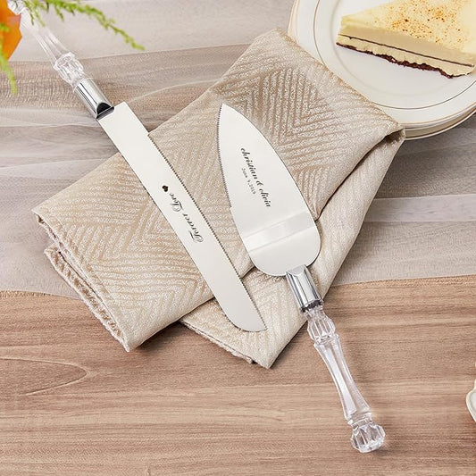AW BRIDAL Personalized Wedding Cake Knife and Server Set Cutter Slicer Cake Cutting Set Wedding Anniversary Engagement Gifts for Couples//DK001CPP40//