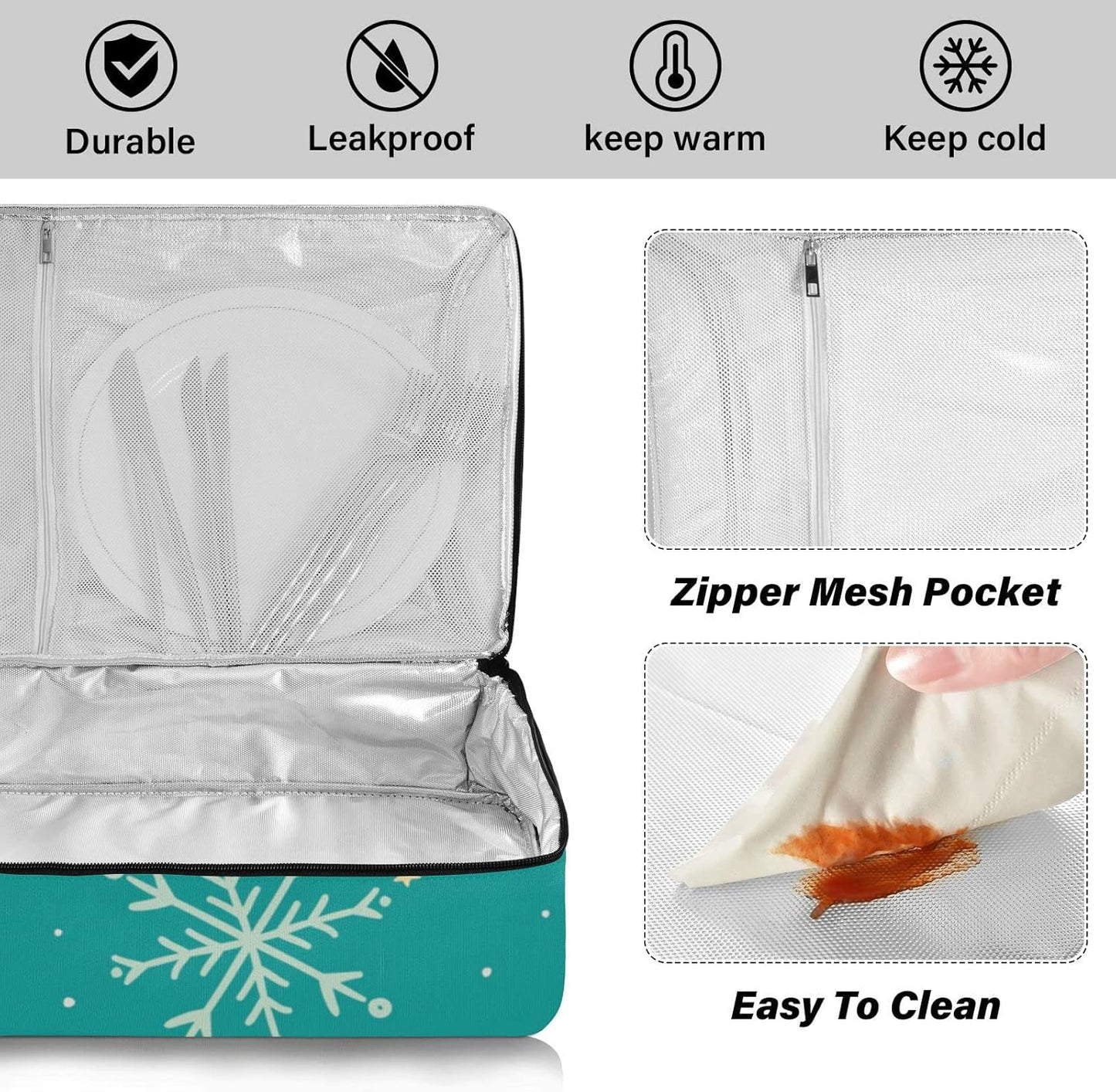 Casserole Carriers for Hot or Cold Food Reusable Casserole Dish Carrier Insulated Thermal Large Capacity Durable Perfect for Party Camping Family Gatherings Yellow Fish