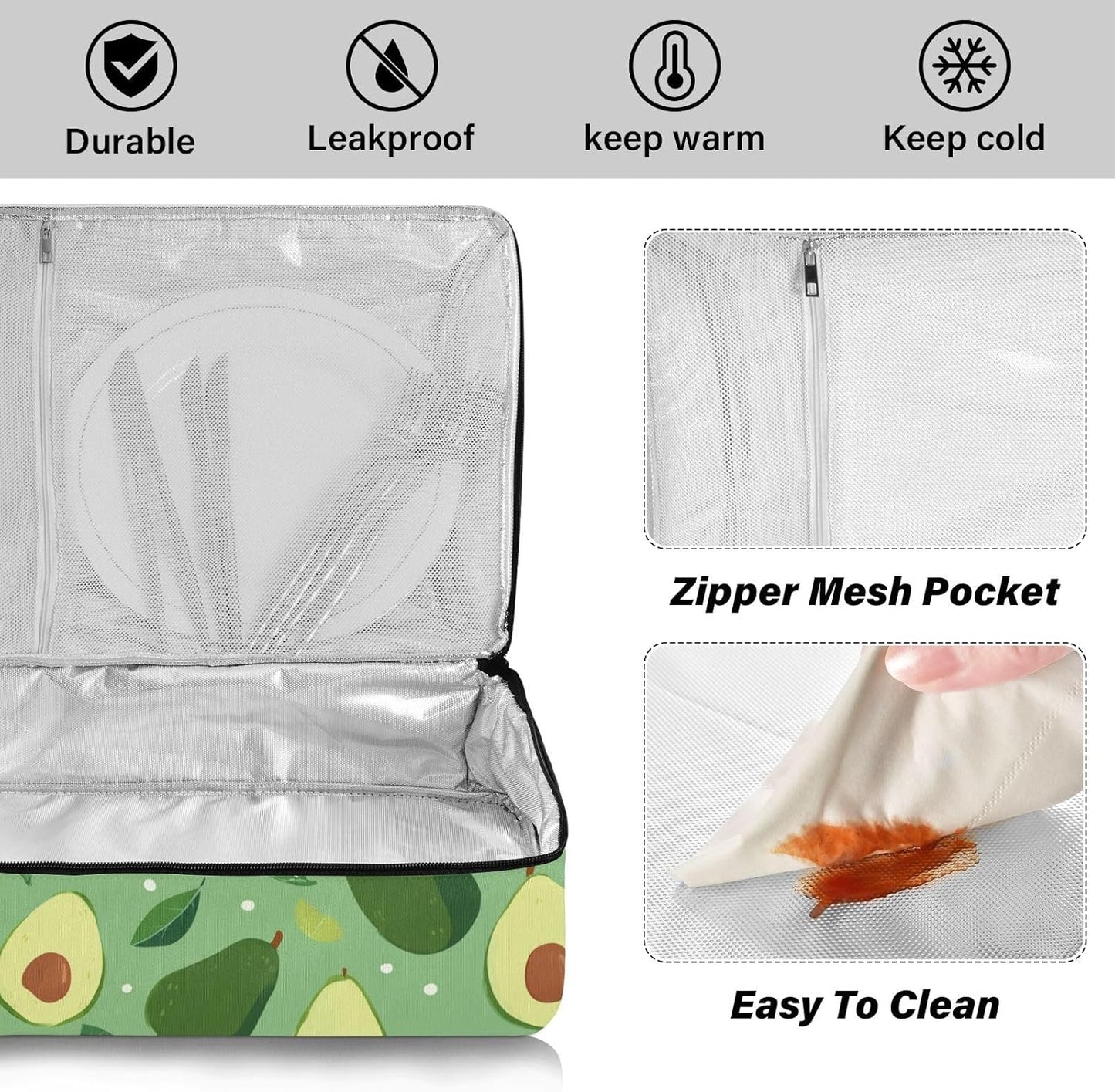 Casserole Carriers for Hot or Cold Food Reusable Casserole Dish Carrier Insulated Thermal Large Capacity Durable Perfect for Party Camping Family Gatherings Yellow Fish