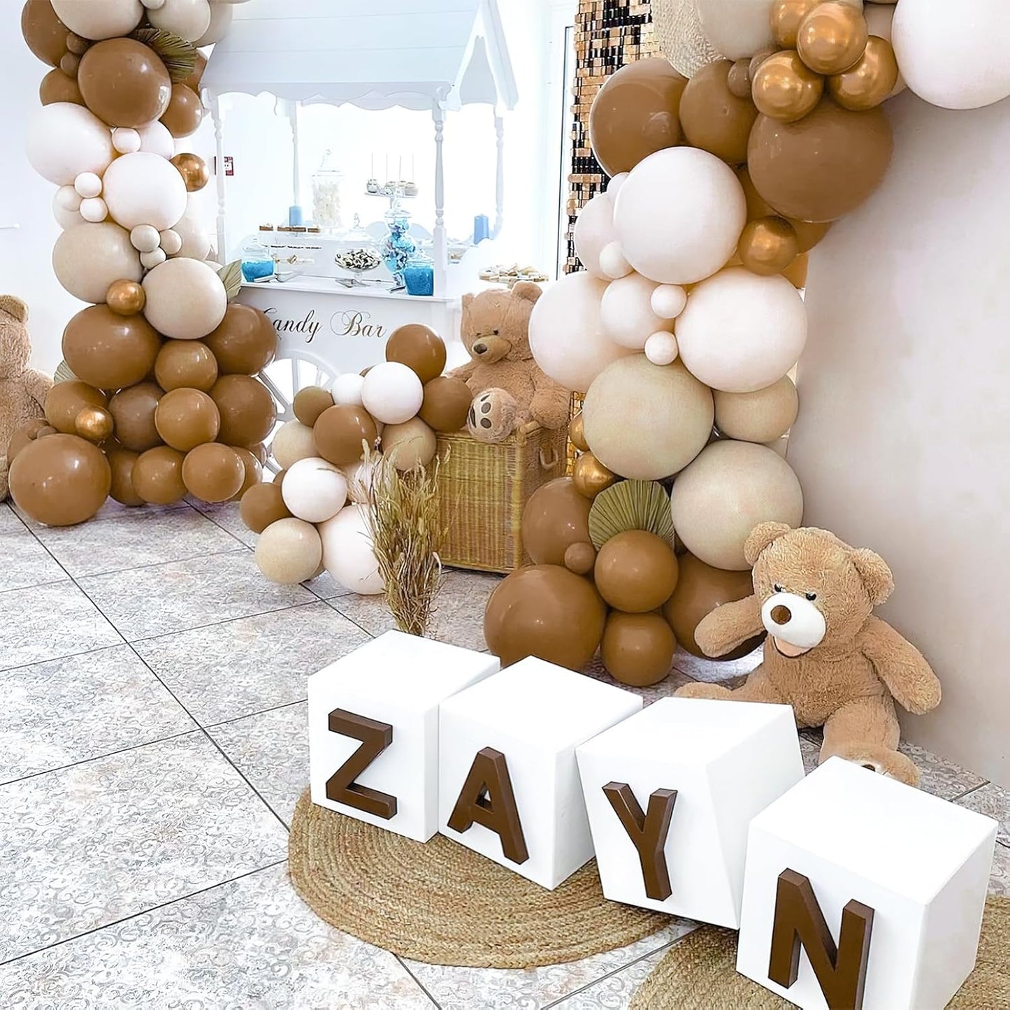 PartyWoo Brown Balloon Arch Kit Garland 100 pcs Shades of Brown Neutral Boho Tan Balloons Different Sizes of 18 12 10 5 Inch for Baby Shower Safari Wedding Anniversary Birthday Party Decorations