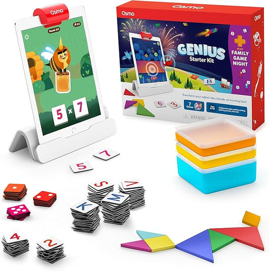 Osmo Genius Starter Kit - 7 Educational iPad Games for Spelling & Math, Ages 6-10