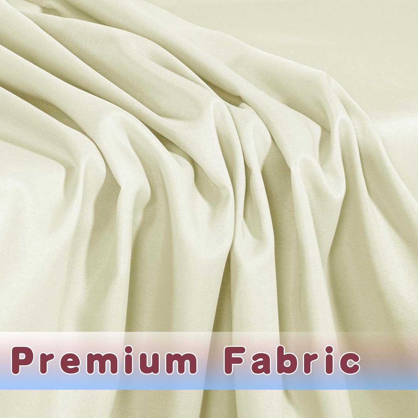 HolidayIdeas Fitted Table Covers for 6 Foot Tables - 72 x 30 Inch - 2 Pack Rectangle Beige Table Clothes Polyester Fabric Table Cover for Folding Table, Parties, Holiday Dinner, Wedding, Trade Show