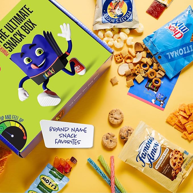 I AM Snacky - Halloween Trick or Treats Snack Box Variety Pack Care Package + Greeting Card - SNACKY'S PARTY PACK (100 Count) Birthday Sweet Treats Gift Basket, Candies Chips, Office Food Assortments