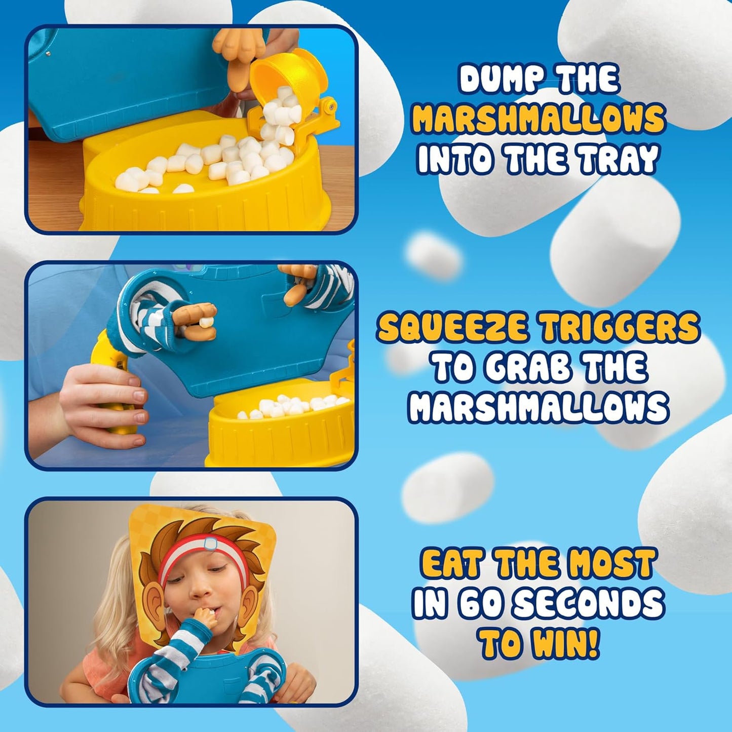 PlayMonster Marshmallow Madness Board Game – Hilarious Family Board Games for Kids & Adults, Fun Fast-Paced Party Game for Family Night, Interactive Kids Board Games, Ages 8+