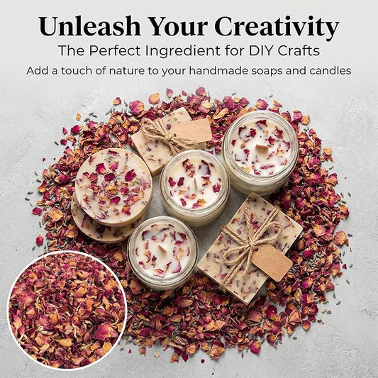 Sukh 8Packs Dried Flower Petals - Biodegradable Wedding Confetti,Natural Real Dried Flower Rose Petal Wedding Confetti for DIY Spa Bath Salts,Soap Making,Candle,Resin Jewelry Crafts,Party Decoration
