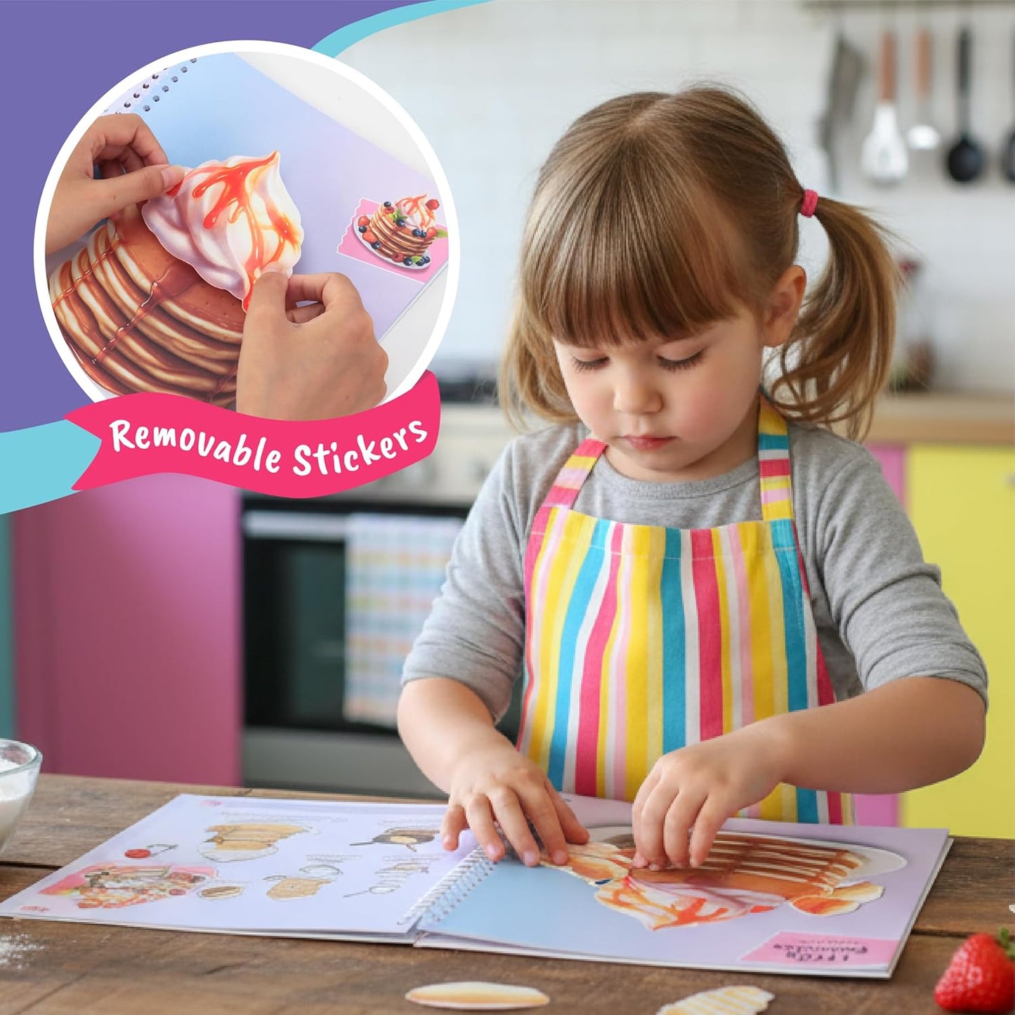 BSCOOL - Drawing, Coloring & Activity Book: Play and Bake with Stickers, Guides and Recipes. Dress Up Your Cake Deisign for Kids 5 and Up.