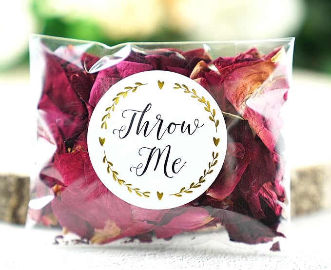 RainbowPana 50 Pack Biodegradable Confetti, Dried Flower Petals, Biodegradable Flower Petals for Weddings, Send Off Ideas, Exit Ideas - Rose Petals