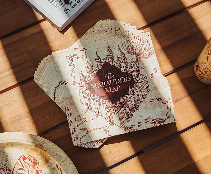 Silver Buffalo Harry Potter Mischief Managed 60 Pack Partyware Disposable Paper Plates, Napkins, and Cups