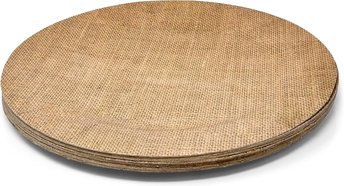 Gift Boutique 24 Disposable Burlap Look Round Charger Plates 13" Rustic Print Dinner Serving Tray Paper Cardboard Platter Table Place Setting Wedding Decor
