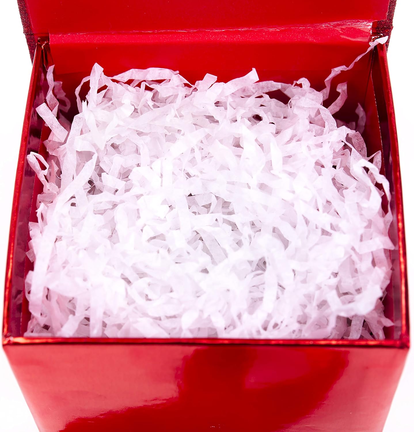 Hallmark Small Gift Box with Bow and Shredded Paper Fill (Red Signature 4 inch Gift Box with Glitter) for Birthdays, Graduations, Anniversaries, Christmas, Valentine's Day, All Occasion