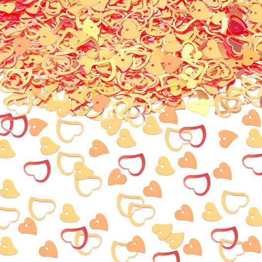 ONLYKXY 1200Pcs Love Heart Shaped Confetti, Table Wedding Decoration, Glitter Confetti for Wedding Party (Glitter Red)