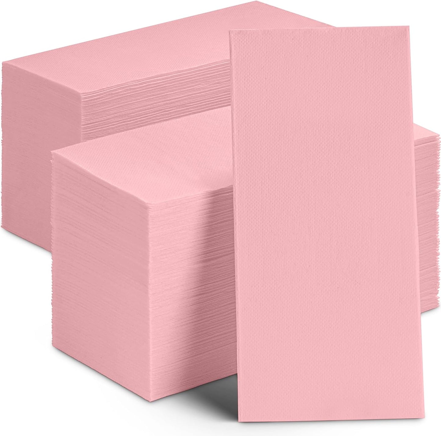 Disposable Dinner Napkins Pink Paper, [1200 Pack] 12" x 17" 2-Ply Quilted Colored Paper Napkins For Wedding, Reception, Bathroom, Party Or Event