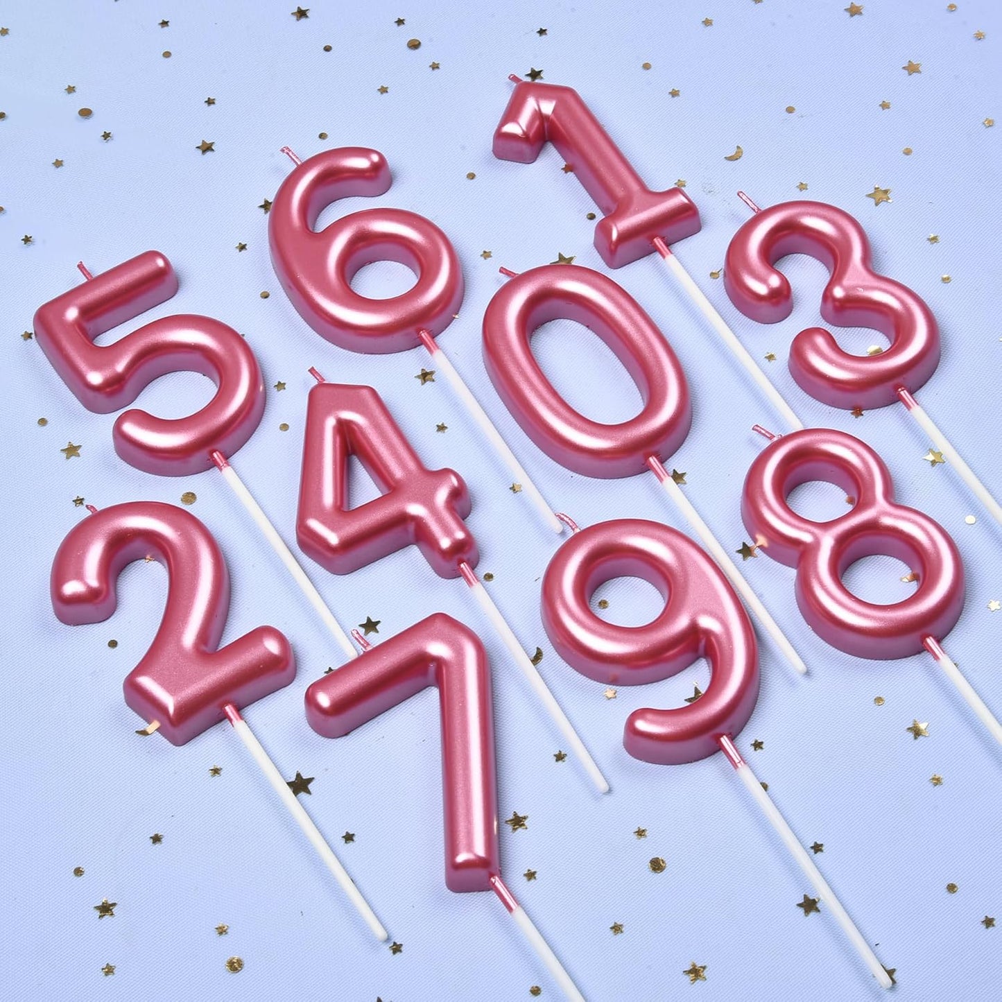 PHD CAKE 2.76 inch Classical Pink 4 Number Birthday Candle, Pink Number Candles, Cake Number Candles, Party Celebration