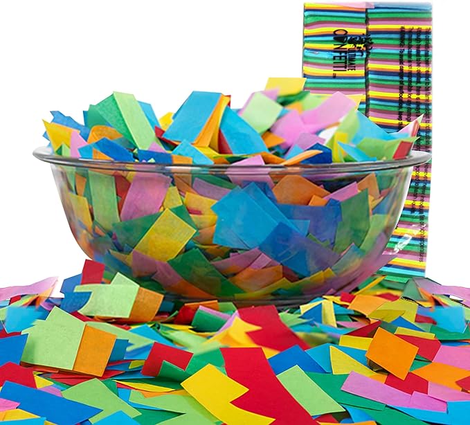 Ultimate Confetti, Multicolor Biodegradable Confetti - Rectangular Fluttering Tissue Paper Confetti for Cannon and Launcher use - Best for Gender Reveal, Birthday, Wedding, and Parties - 1 lb, 16 oz