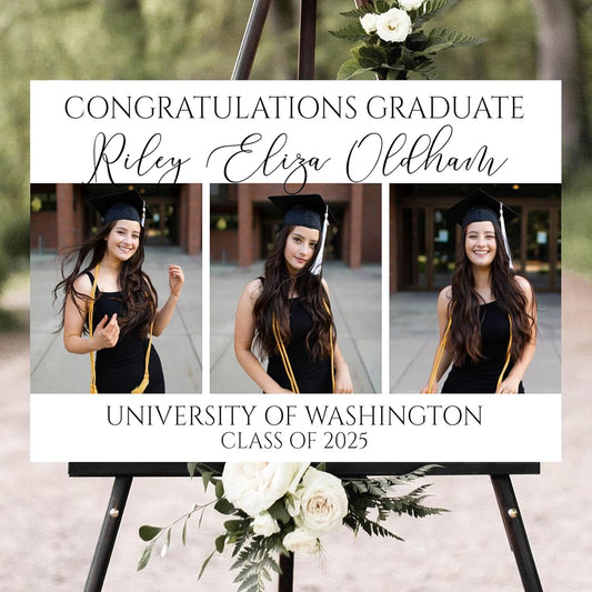Personalized Graduation Party Welcome Sign With Photo, Graduation Decorations Senior 2025 Yard Sign, Custom Graduation Yard Signs Class of 2025, High School, College Sign For Graduation Party #8