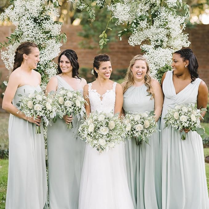 DEEMEI 15 PCS Babys Breath Artificial Flowers Fake Babys Breath Flowers Artificial Bulk White Gypsophila Bouquets Real Touch Faux Flowers for Wedding Floral Arrangement Party Home Decoration