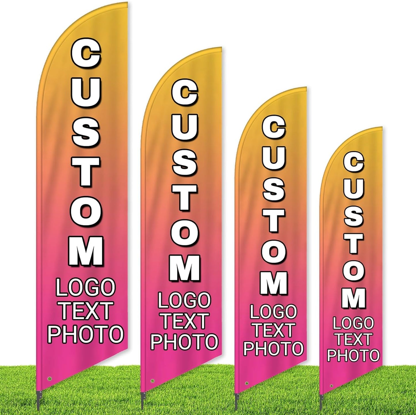 Custom Advertising Feather Flags for Outside Business 4 Sizes Personalized Advertising Flags Custom Logo Flag