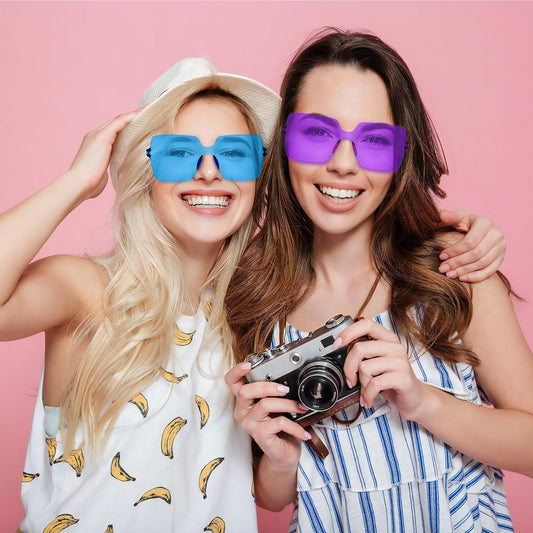 10/20 Pack Star/Heart Shape/Round/Butterfly/Cat Eye/Rectangle/Fire Rimless Tinted Party Sunglasses Color Glasses