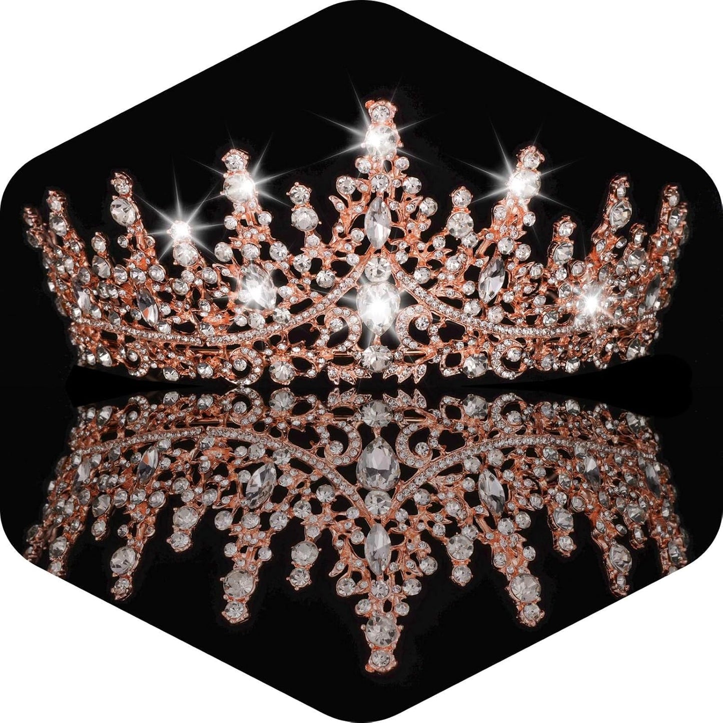 Kamirola Crystal Crowns and Tiaras Headband for Girl or Women Birthday Party Wedding Prom Bridal Halloween Christmas （TR19）