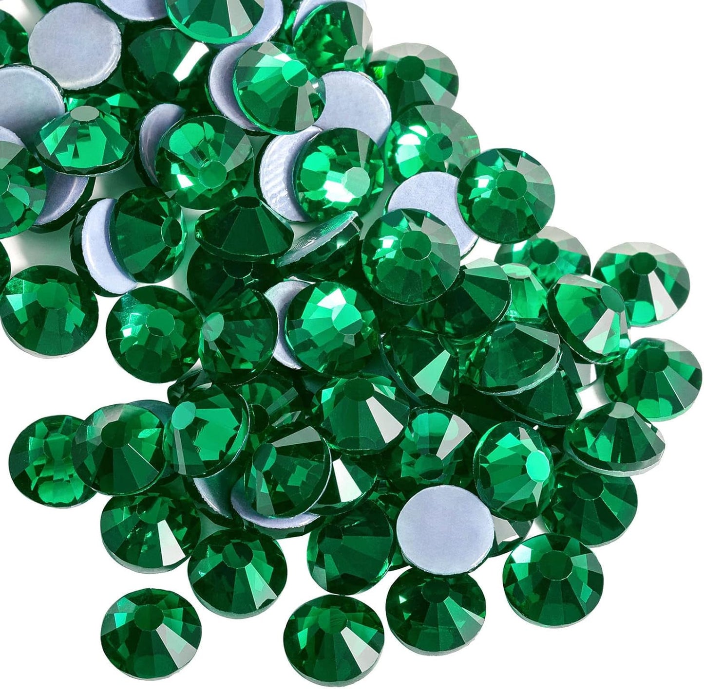 Beadsland Hotfix Rhinestones, 1440pcs Flatback Crystal Rhinestones for Crafts Clothes DIY Decorations, Emerald, SS20, 4.6-4.8mm