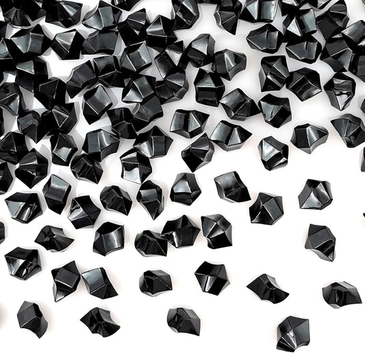 Black Vase Fillers for Home Decor, Fake Crushed Ice Cubes, Vase Fillers, 150 pcs Reusable Fake ice Cubes for Photography Accessories Props Decoration for Wedding