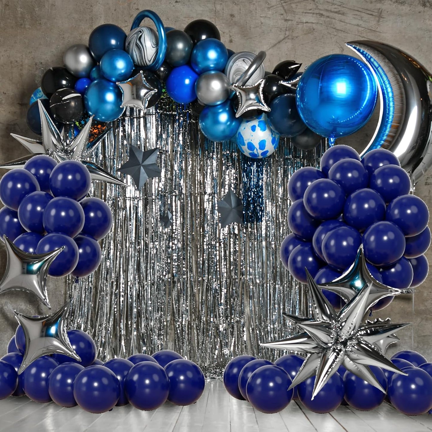 50pcs Navy Blue Balloons,12inch Helium Quality Nile Blue Balloons for Graduation Wedding Baby Shower Birthday Baseball Party Decorations (With Ribbon & Glues)