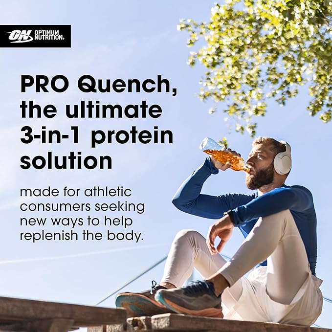 Optimum Nutrition Pro Quench, 10g Clear Protein, 10g Collagen peptides & Electrolyte Powder Drink Mix, Tropical Orange Mango, 20 Servings, 520 Grams (Packaging May Vary)