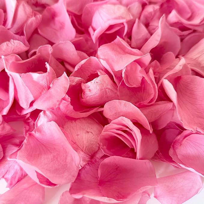 Real Pink Rose Petals – 180+PCS Freeze Dried Flower Confetti for Wedding, Proposal, Romantic Night, Table Centerpiece Décor (1.75oz/50g)