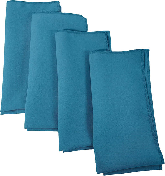 LA Linen 4-Pack Poly Blend Napkins - Soft, Washable, Stain & Wrinkle Resistant - Dinner & Party Napkins - Turquoise Dark, 18x18