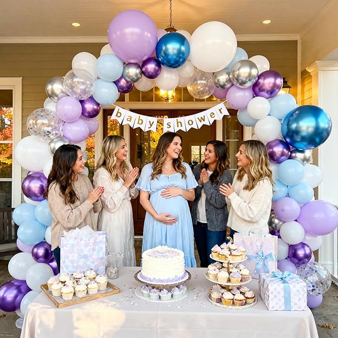 KARLURE Purple and Blue Balloon Arch Garland Kit for Girls Princess Birthday Party Baby Shower Anniversary Decorations