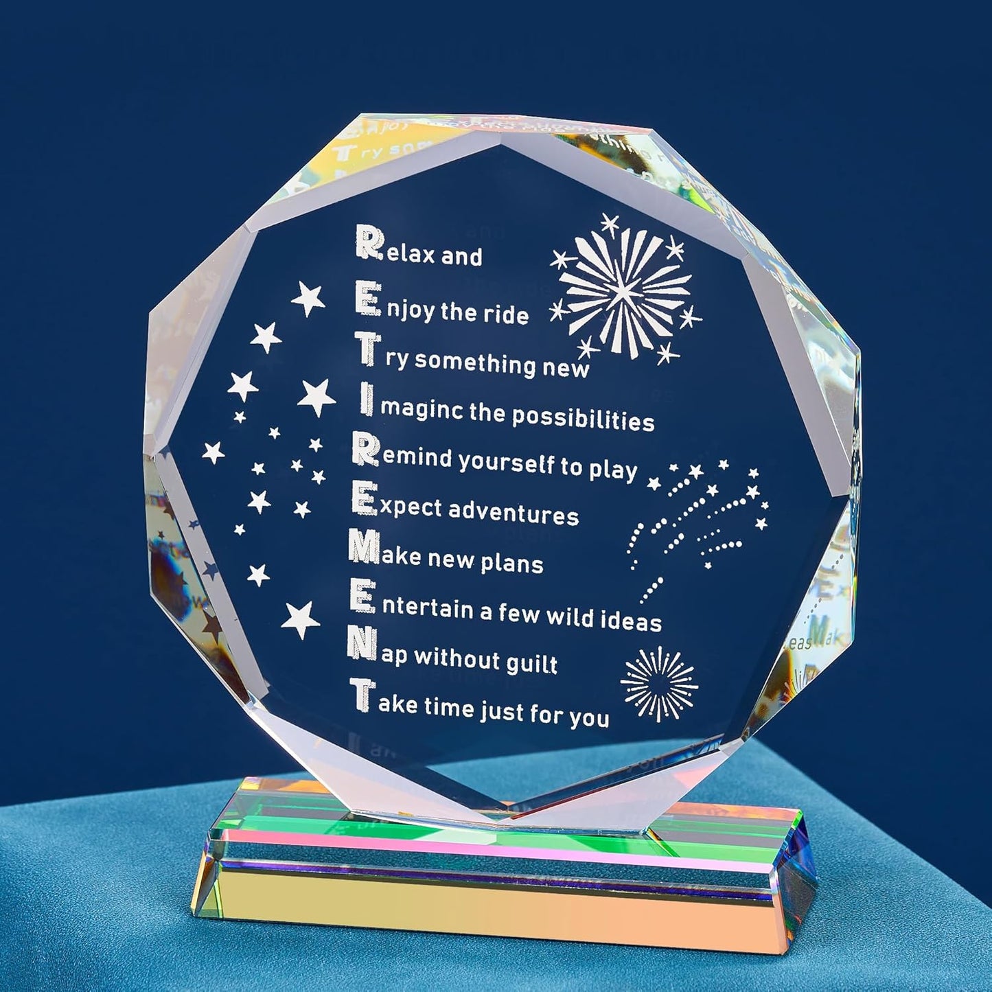 Retirement Gifts for Women, Men 2025 - Retired Plaque 2025 - Happy Retired Gift for Coworker, Boss, Employee, Teacher, Nurse, Woman, Man -Crystal Christmas Keepsake