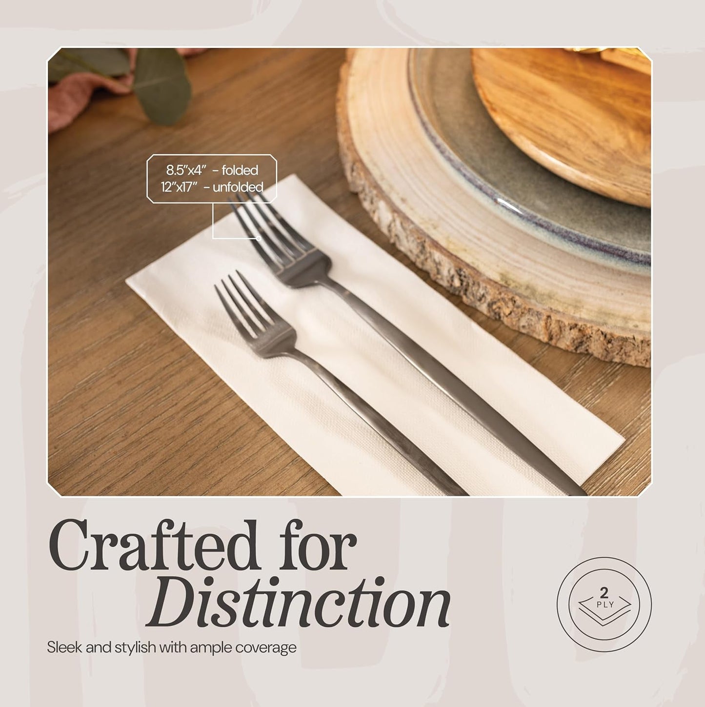 Disposable Dinner Napkins White Paper, [150 Pack] 12" x 17" 2-Ply Quilted Colored Paper Napkins For Wedding, Reception, Bathroom, Party Or Event