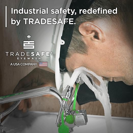 TRADESAFE Faucet Mount Eye Wash Station OSHA Approved - Emergency Eye Wash Station, Eye Wash Station for Sink Faucet, Eye Wash Sign Included, Eyewash Station ANSI Compliant