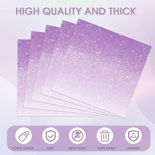 40PCS Ombre Purple Party Supplies Gradient Pastel Purple Napkins Cocktail Napkins Disposable Napkins for Girl Woman Lavender Sprinkle Wedding Birthday Anniversary Party supplies